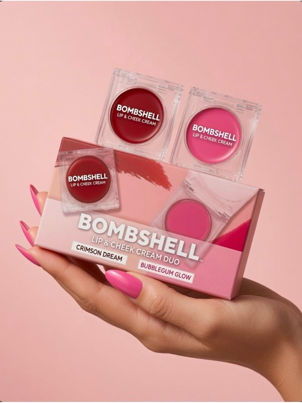 Bombshell Lip & Cheek Cream Duo — Crimson Dream & Bubblegum Glow NWT sealed